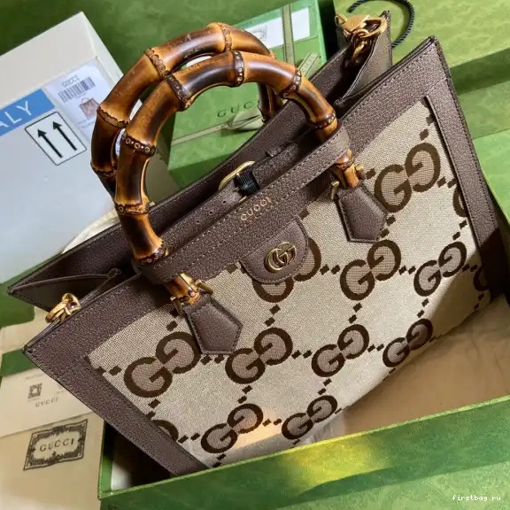 First bag ru medium tote bag GUCCI with jumbo GG Diana 0510